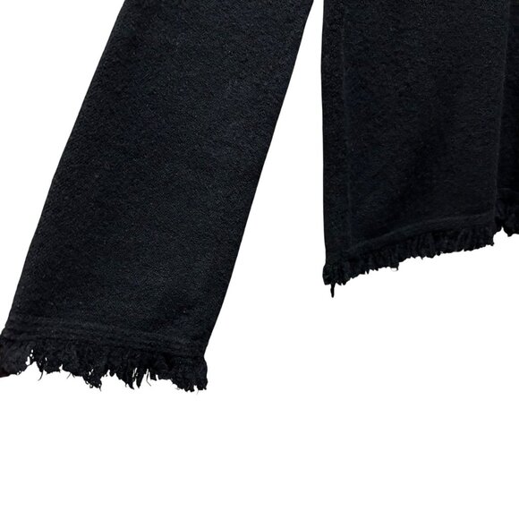 Anthropologie Joy Fringed V-Neck Sweater Black Size S - Picture 5 of 7